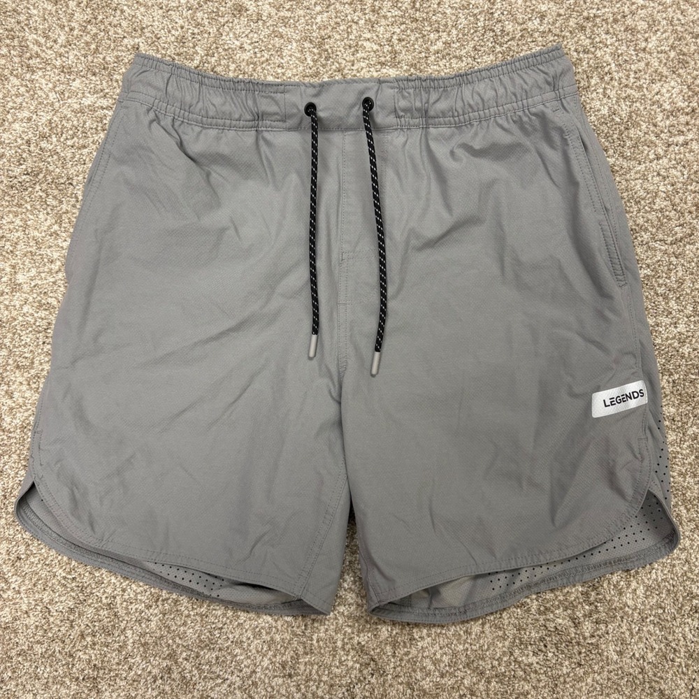 Legends Luka Shorts Mens Large Grey Athletic Workout Gym Lightweight 7" Inseam